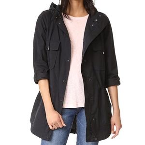 Joie Rahel Jacket Adirondack Hood Zip Up Pockets Hood Black Small